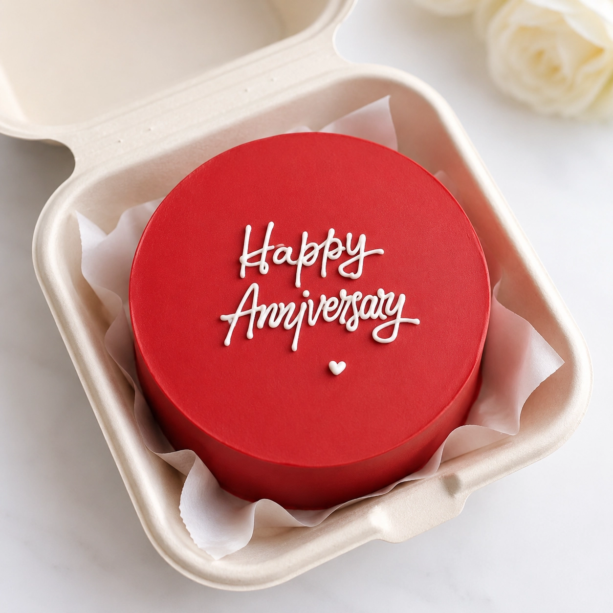 Red Birthday Bento Cake available in vanilla and chocolate flavors for same day birthday delivery